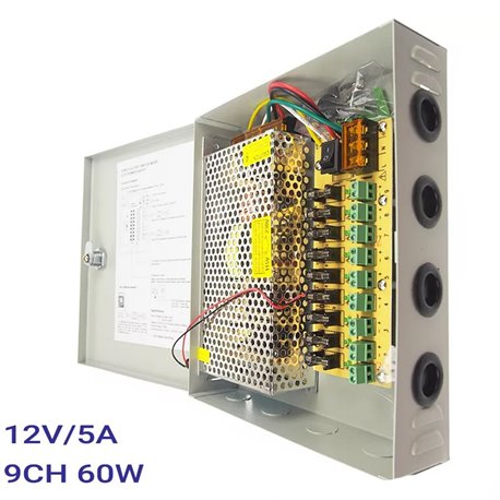Τροφοδοτικό CCTV 9ch 5A YDSBOX12-90-5 60W