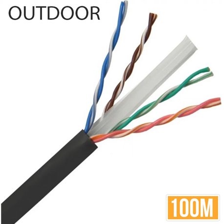 ΚΑΛΩΔΙΟ UTP CAT6 PET 100m CCA για εξωτερικό χώρο μαύρο DCS-UTP-PET-CAT6-100
