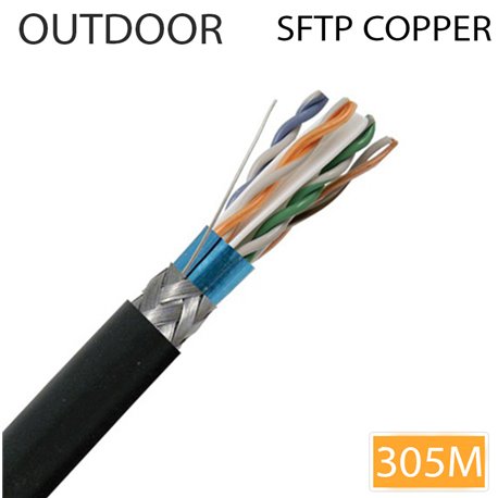 ΚΑΛΩΔΙΟ SFTP CAT6 PET 305M Copper για εξωτερικό χώρο μαύρο DCS-SFTP-PET-COPPER-CAT6-305